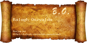 Balogh Oszvalda névjegykártya